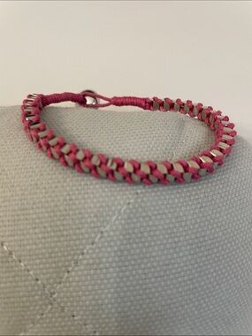 Lovely Pink Braided Chain Bracelet